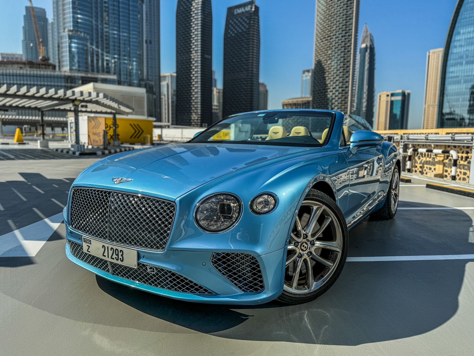 hire Bentley Continental GTC Blue in dubai