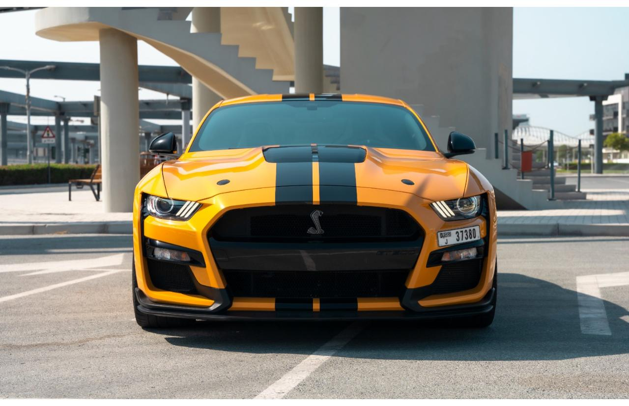 hire Ford Shelby GT500 Carbon Fiber Edition Original Orange in dubai
