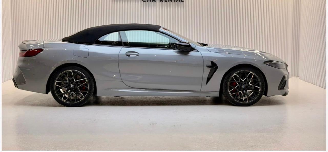 BMW M8 Competition Convertible Gray high-performance  2023 Vermietung Dubai