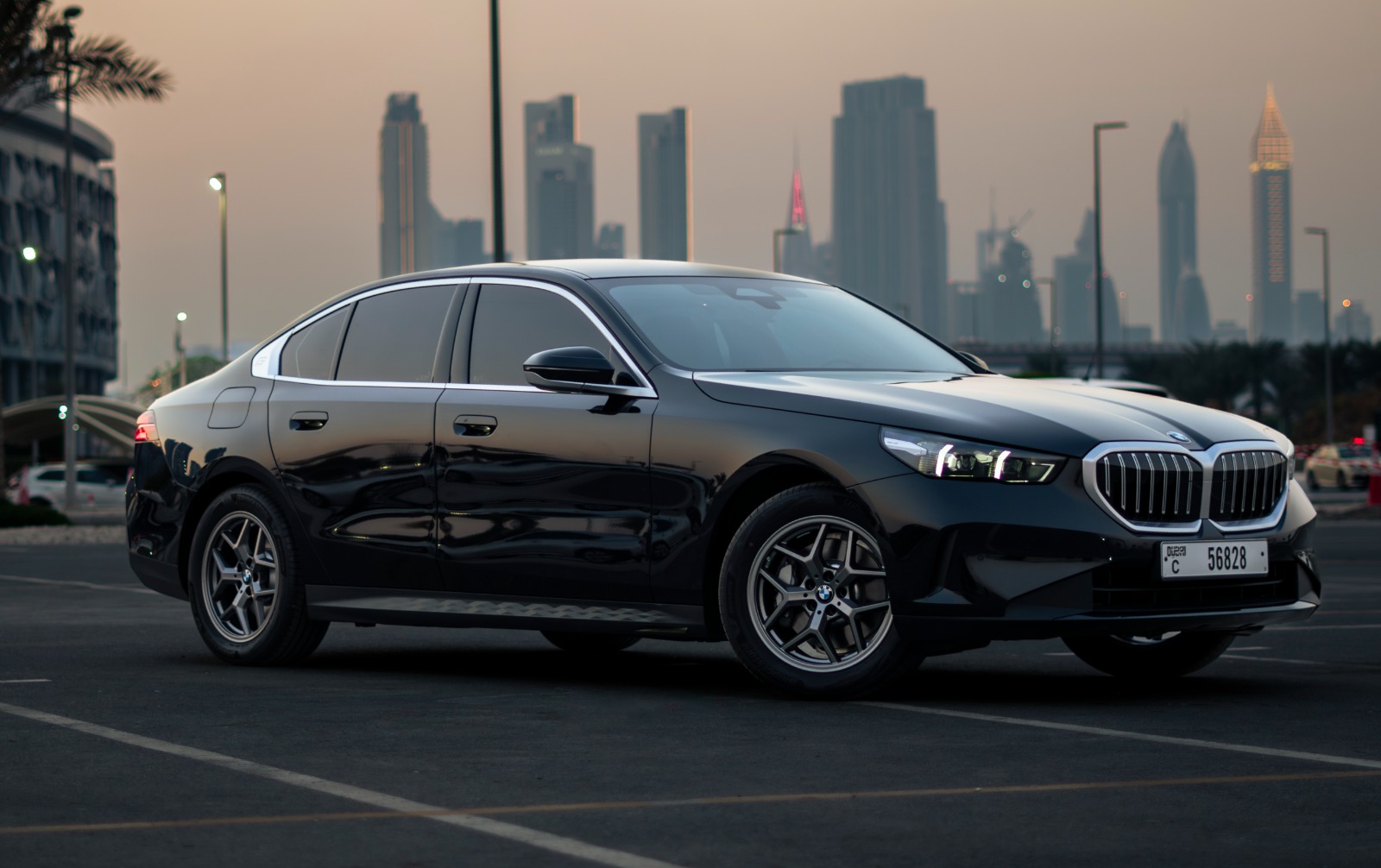 BMW 5 Series 520i Black interior Red  2026 rental dubai