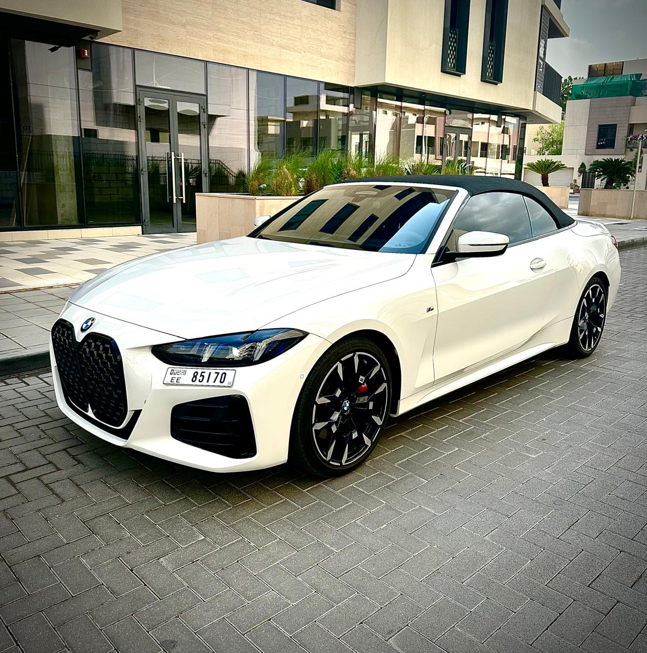 BMW 430I White interior Red  2025 rental dubai