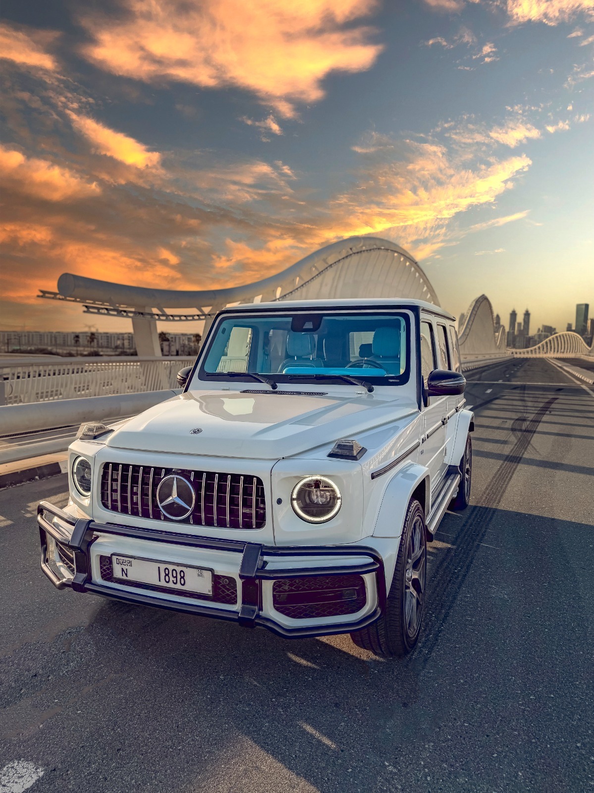 MERCEDES-BENZ G-Class G63 White SPECIAL 4-DIGIT PLATE  2021 rental dubai