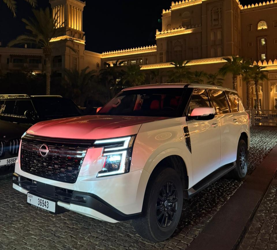 Cheap Nissan Patrol Mid options white  2026 Vermietung Dubai