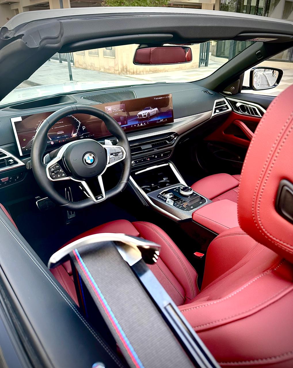 hire BMW 430I White interior Red  2025 in dubai