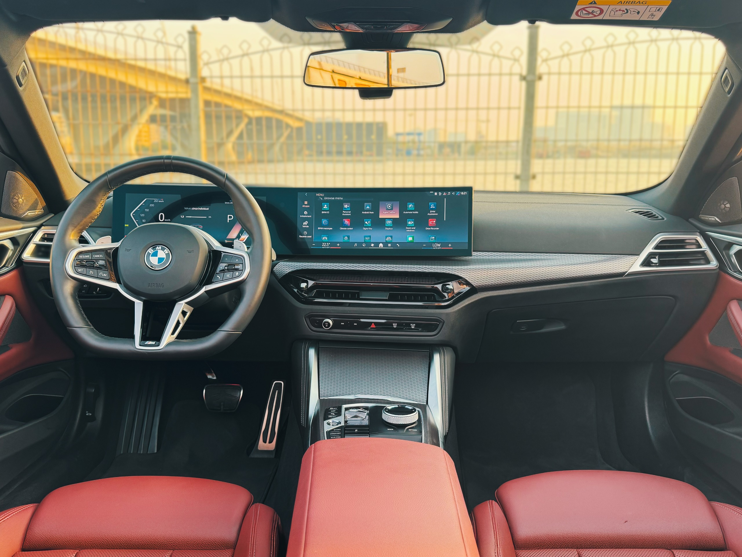 hire BMW 420i Cabrio Green interior Red  2025 in dubai